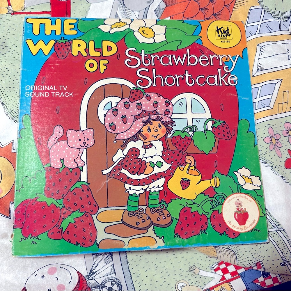 True vintage 80s Strawberry Shortcake vinyl Record / art - bundle to save